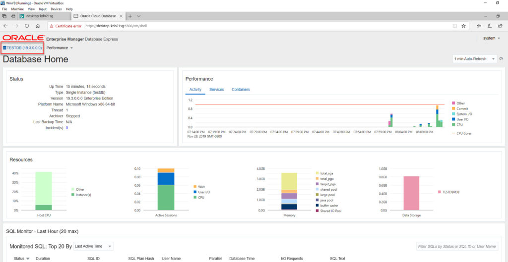 How To Get Started With EM Express For 19c – DBA Paradise