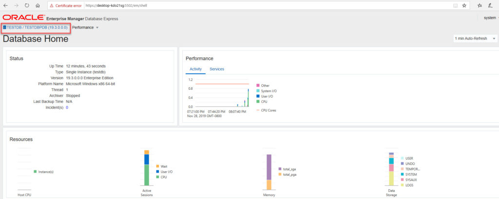 How To Get Started With EM Express For 19c – DBA Paradise